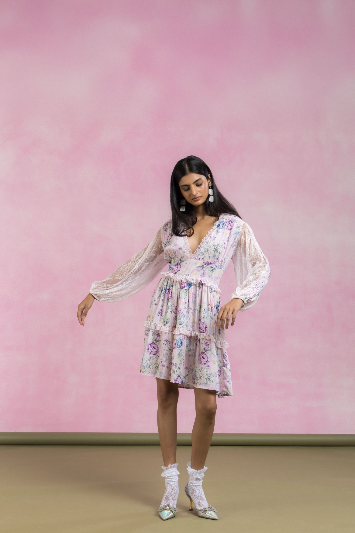 Rosalie Lace Floral Mini Dress