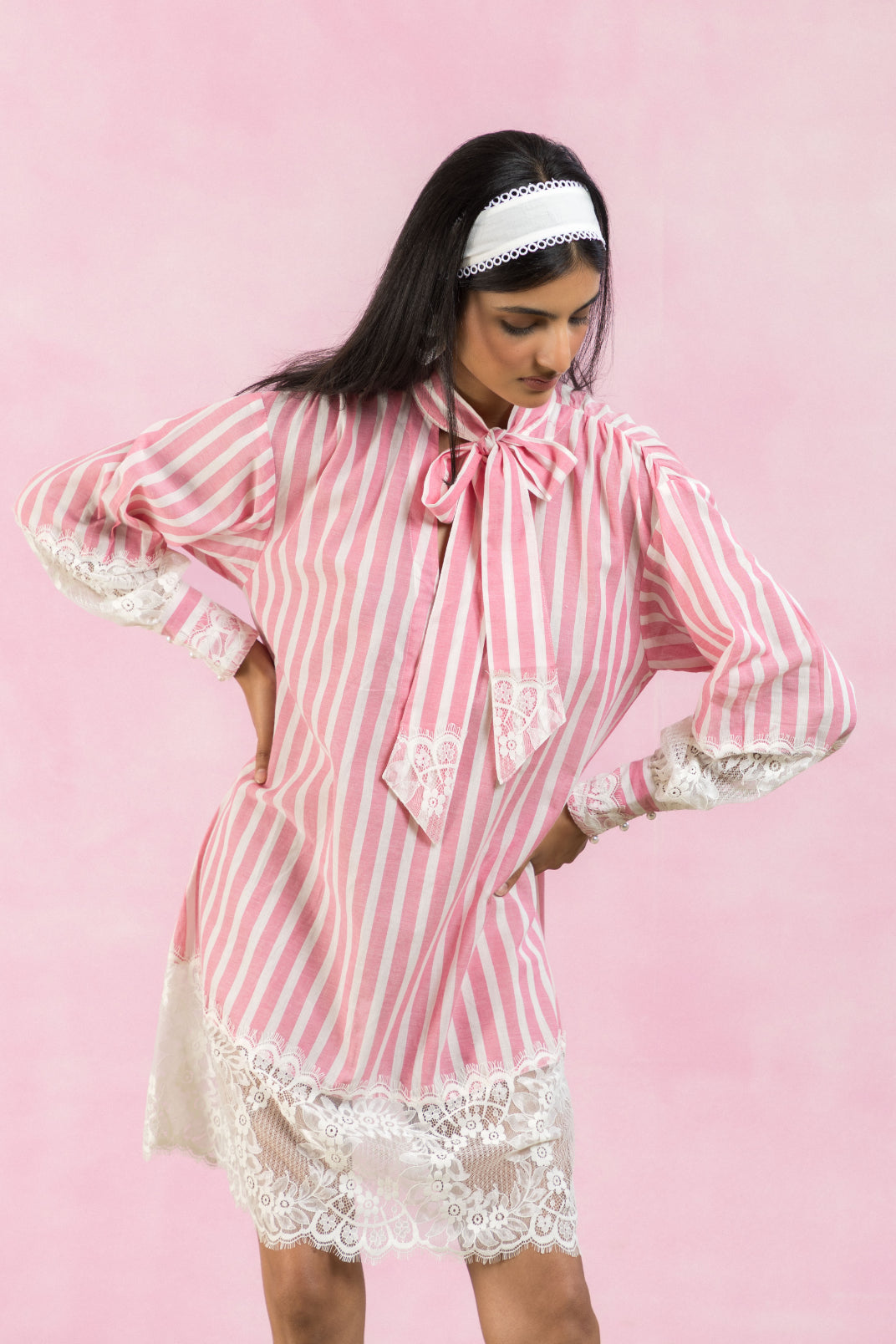 Candy Lace Striped Dress