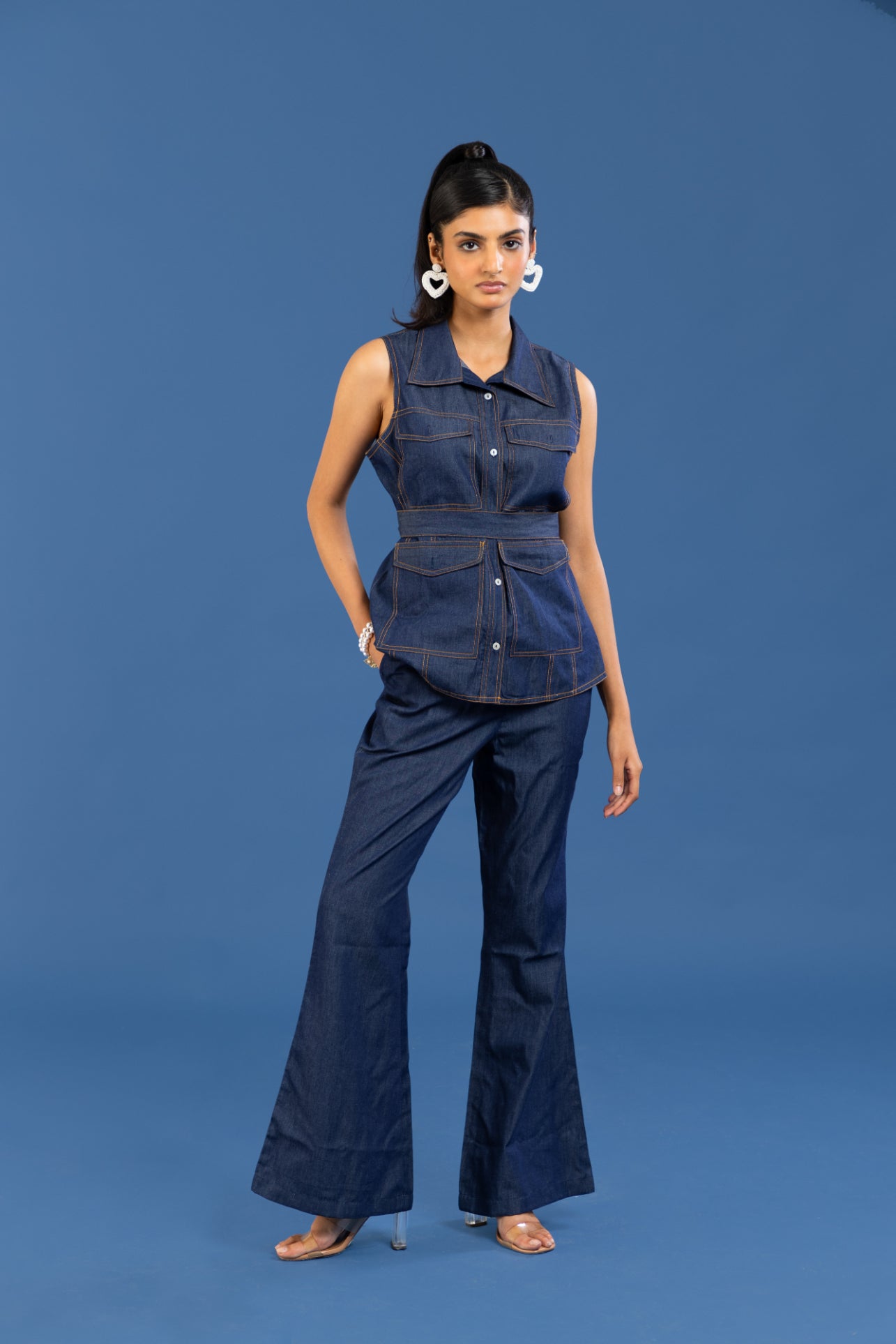Nightfall Flared Denim Trousers