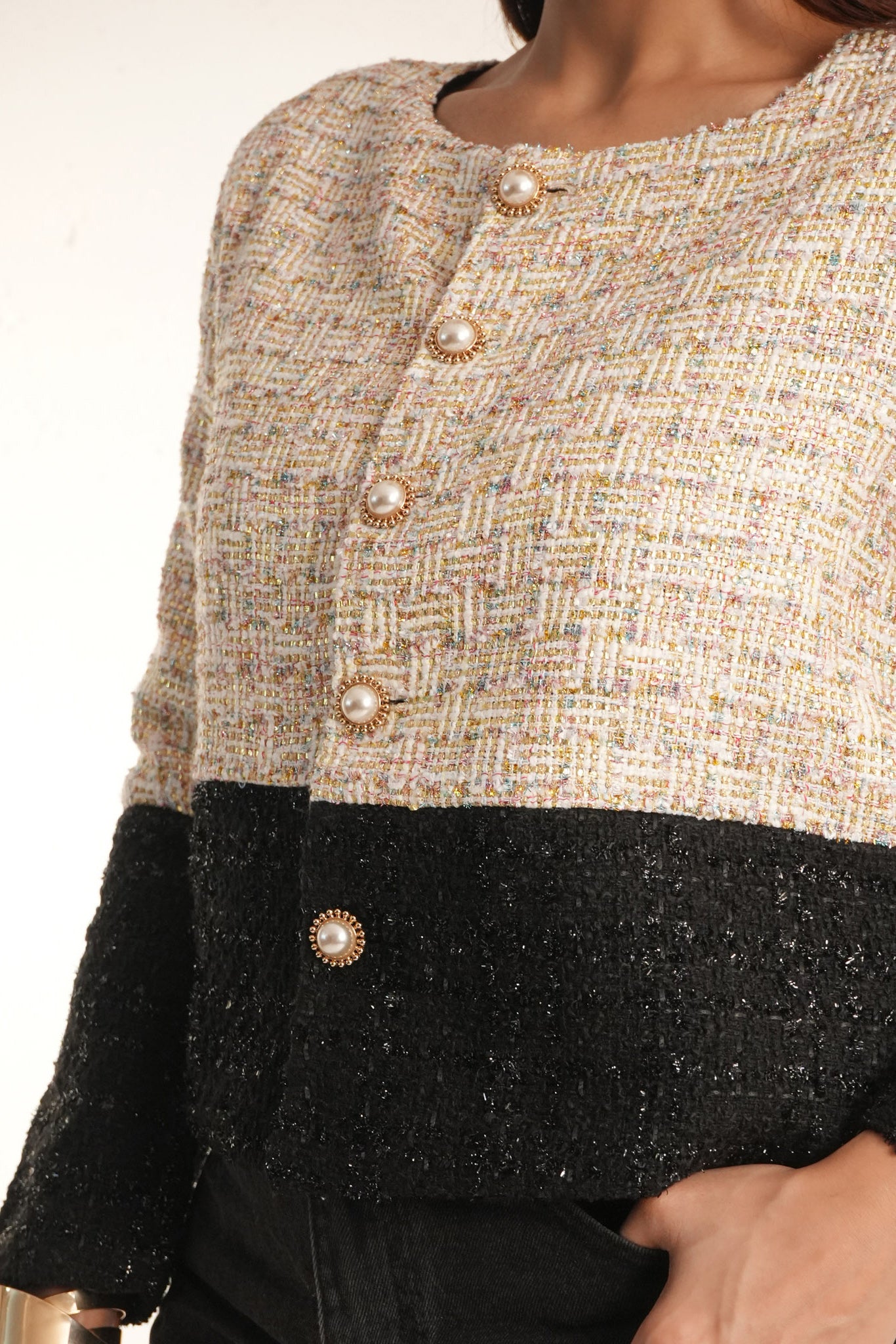 Luxe Contrast Tweed Jacket