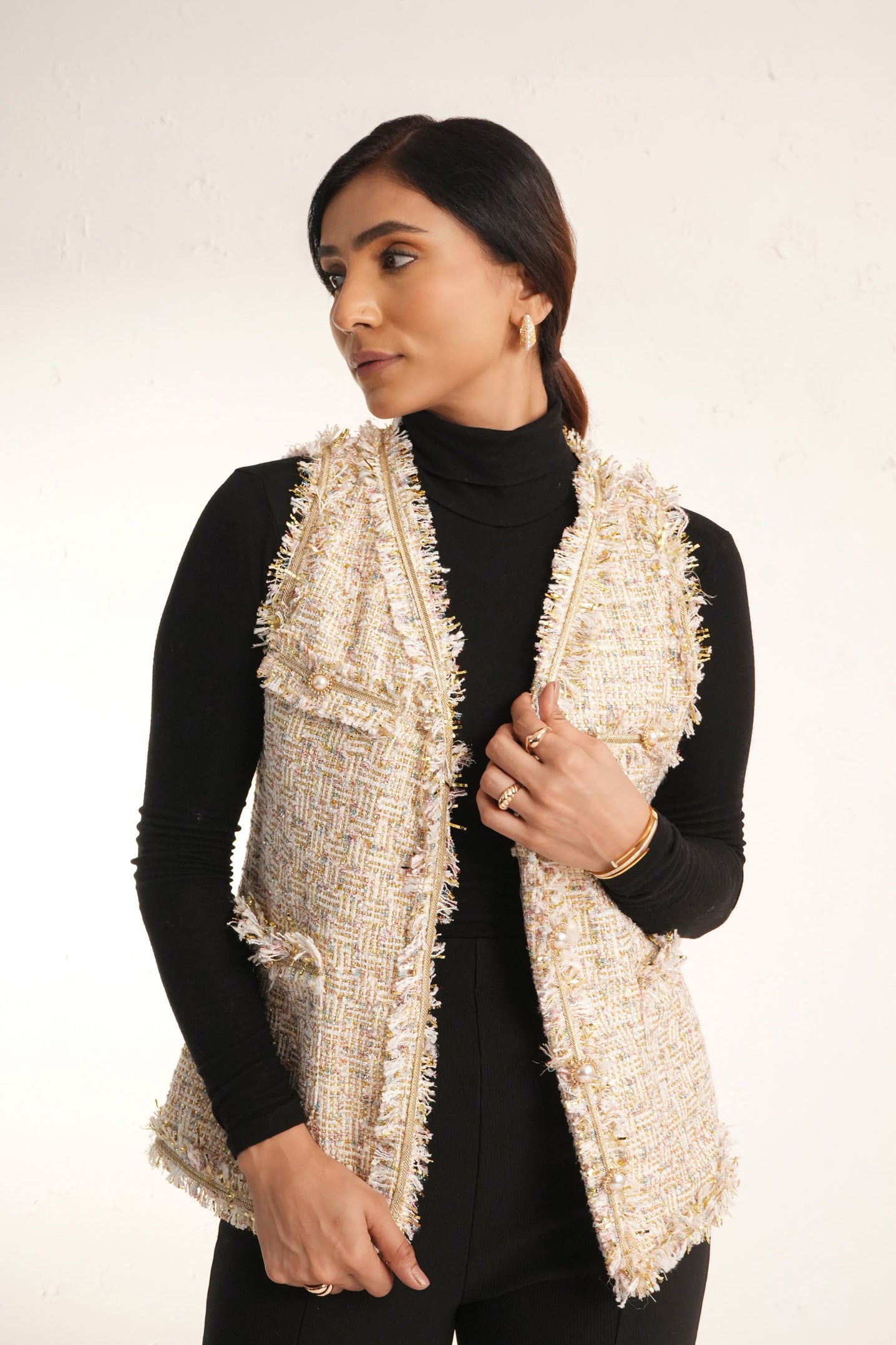 Giselle Tweed Sleeveless Jacket