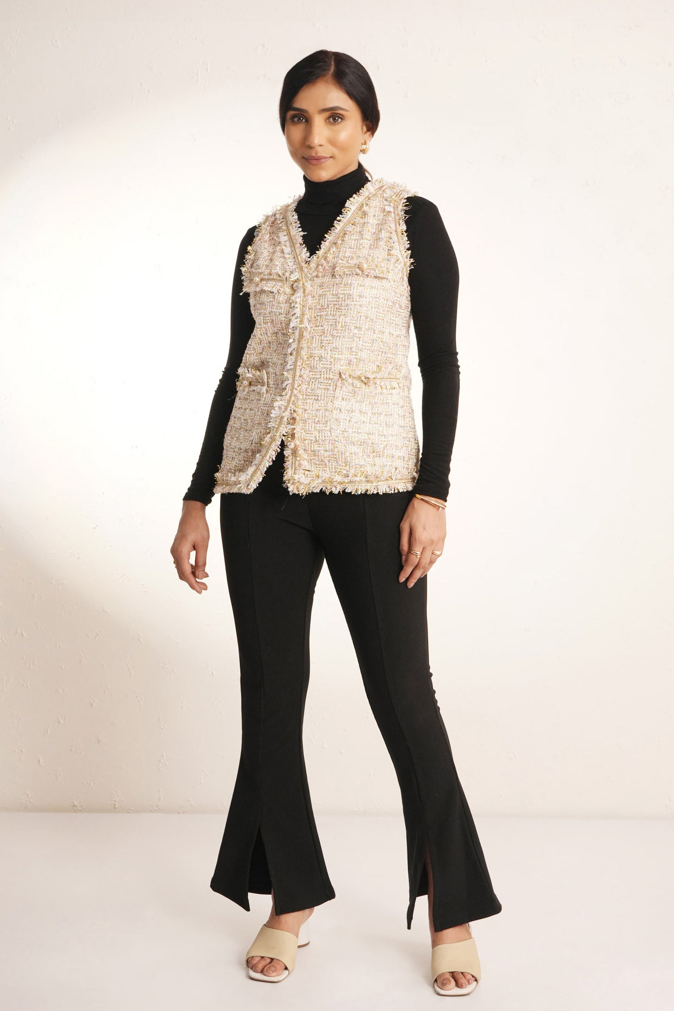 Giselle Tweed Sleeveless Jacket