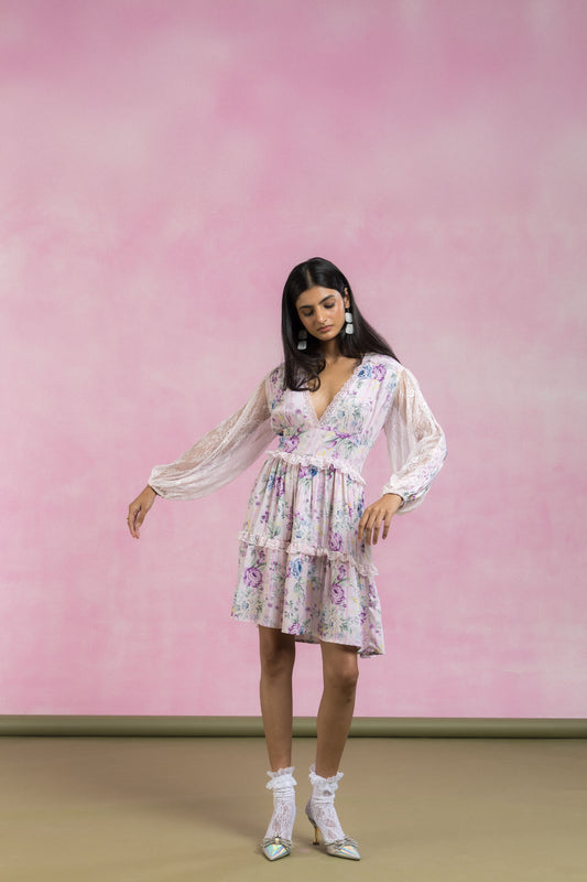 Rosalie Lace Floral Mini Dress