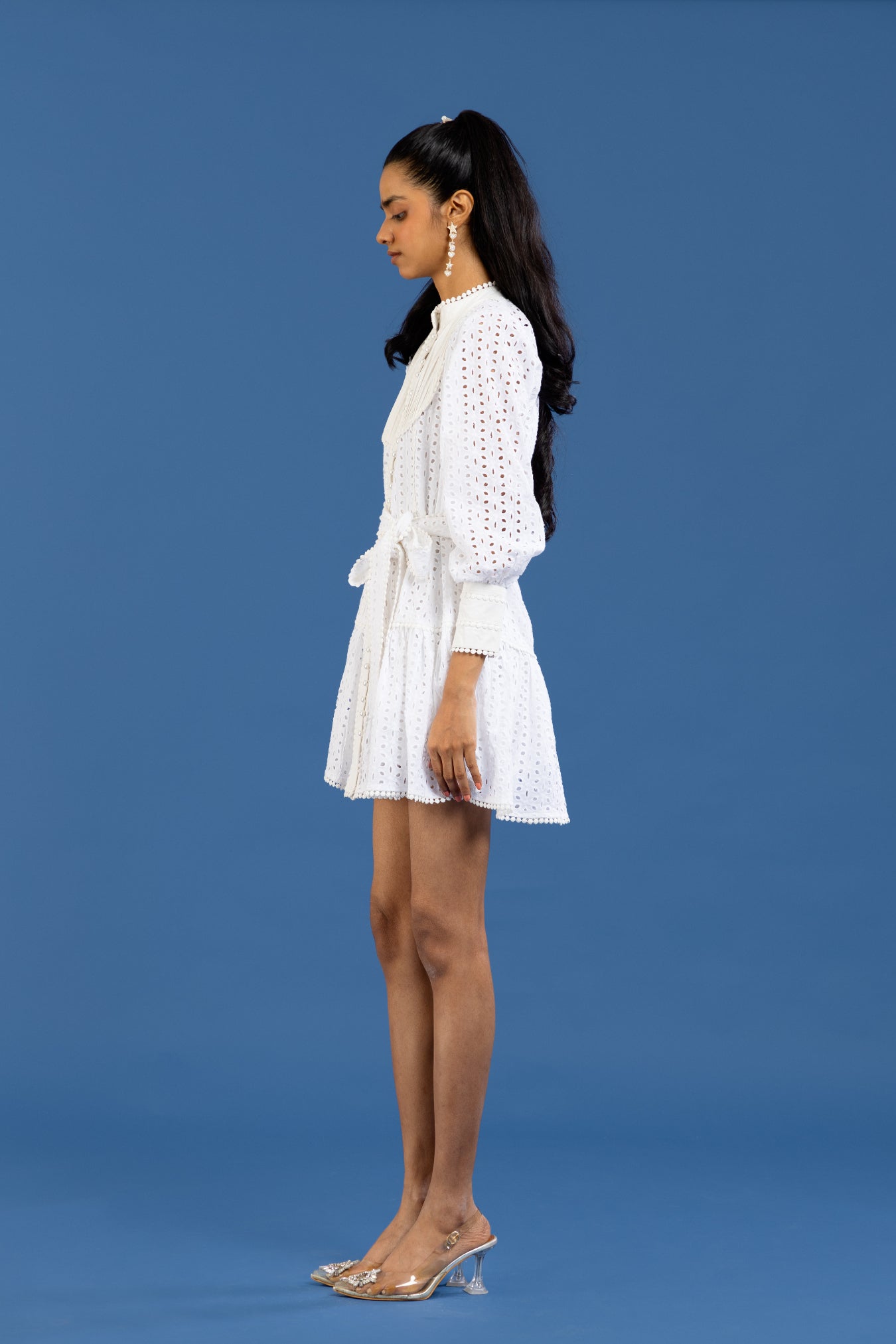 Pearl Broderie Mini Dress