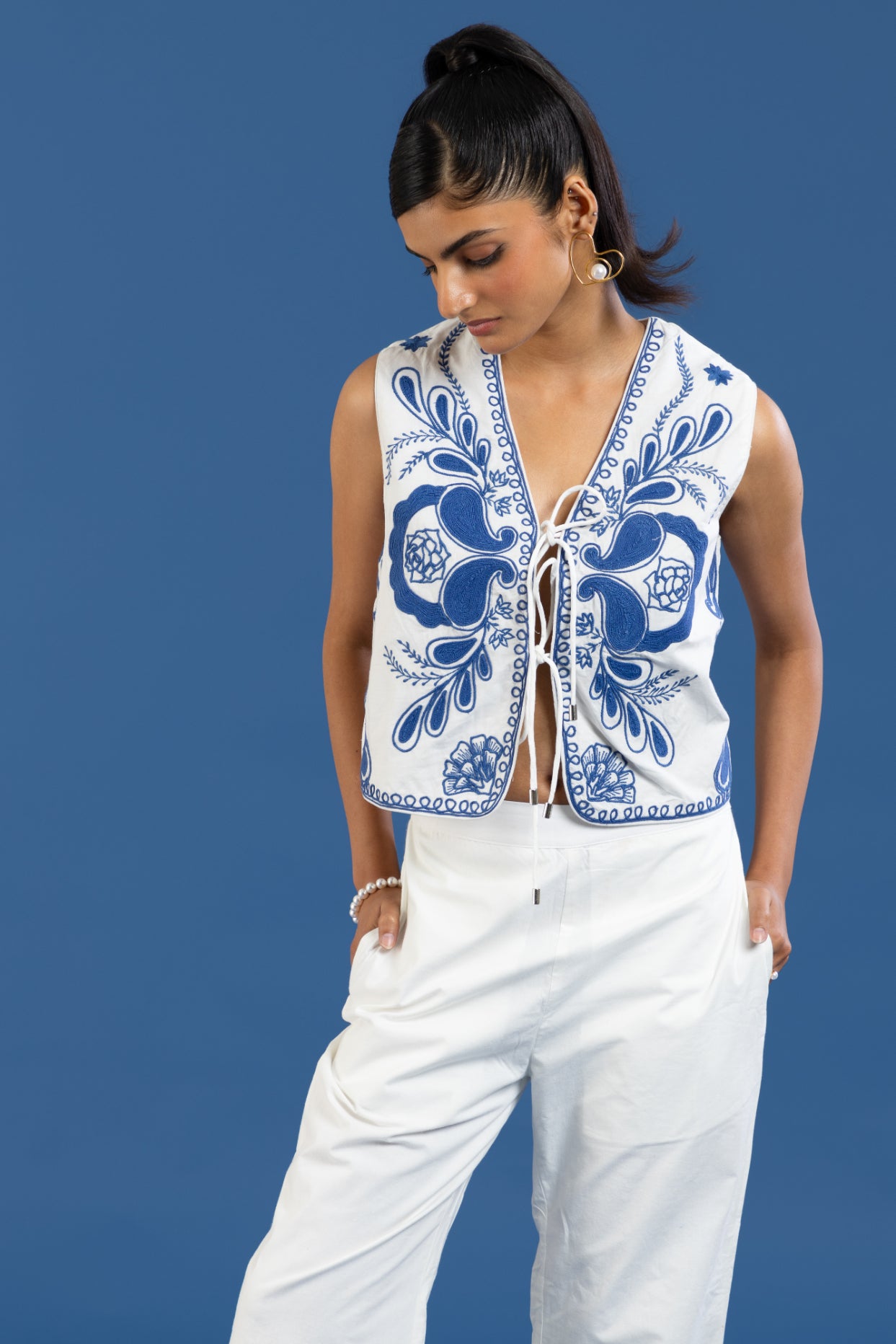 Indigo Echo Embroidered Co-ord Set